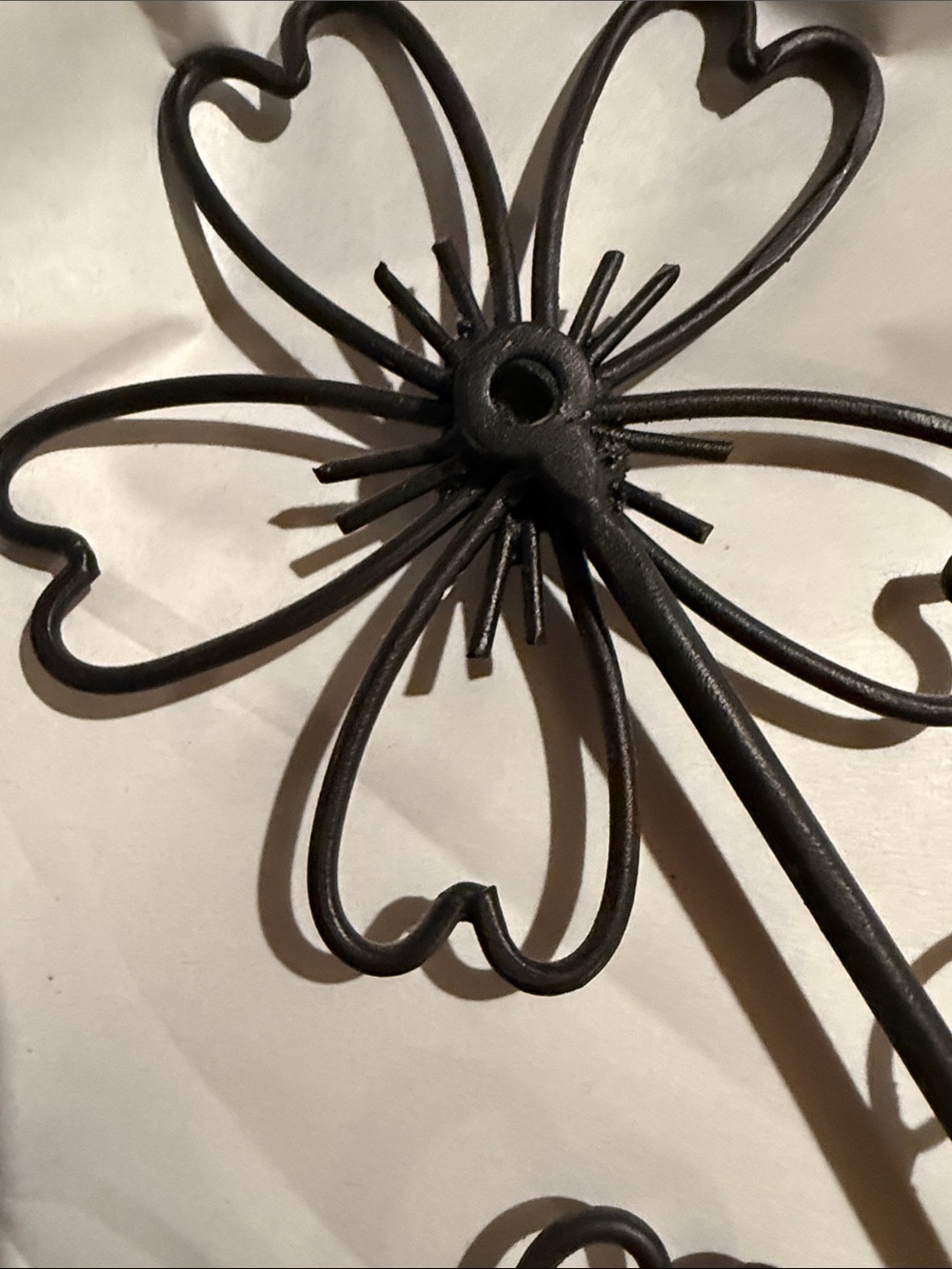 Black Metal Flower Vase Accent - Decorative Stem Arrangement - Picture 4 of 11